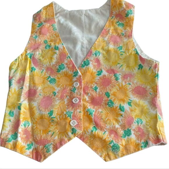 Vintage Other - Vintage yellow sunflower handmade vest youth